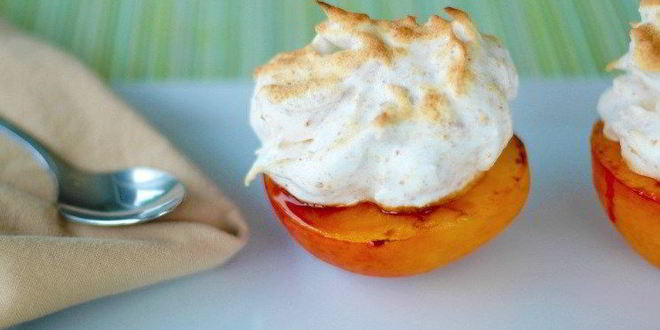 Рецепт персиков с безе