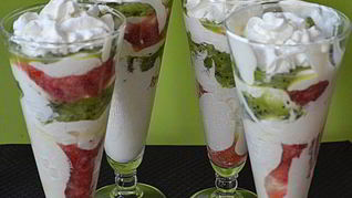 Рецепт Десерта с клубникой и киви