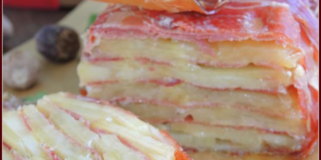 Рецепт картофельного мильфея с хамонома