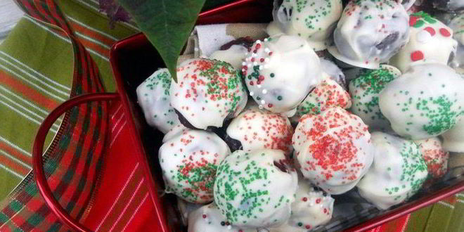 Рецепт Рождественских конфет Красный бархат