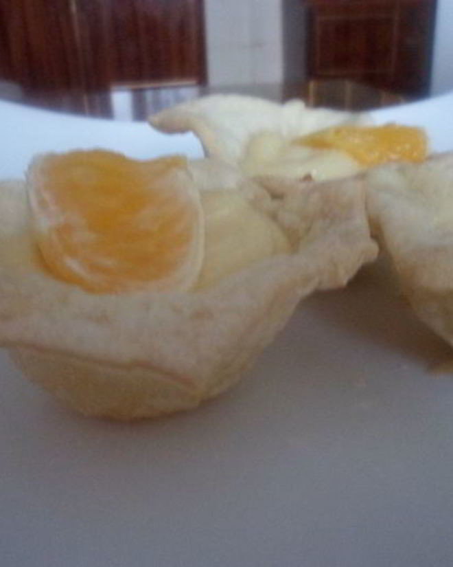 Рецепт корзиночек слоеных с творожным кремом