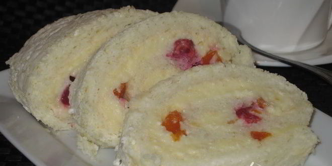 Рецепт рулета на белках с заварным кремом