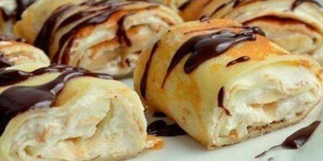 Рецепт рулетиков из блинов с нежным кремом
