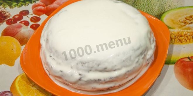 Рецепт Шоколадного бисквита в мультиварке со сметанным кремом