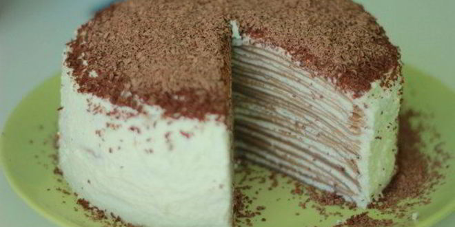 Рецепт тортика из блинов с шоколадным кремом
