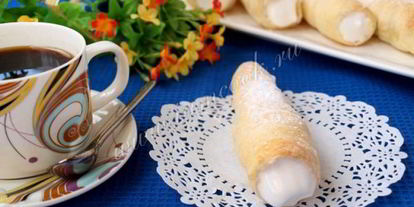 Шаг 8: трубочек из слоеного теста с кремом