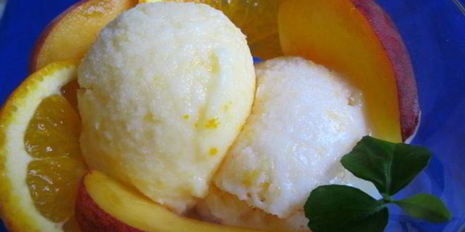 Рецепт Апельсинового и персикового мороженого