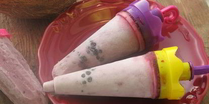 Шаг 10: кокосового мороженого с ежевикой