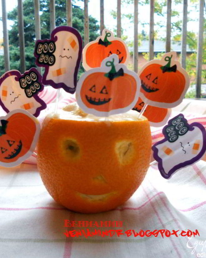 Рецепт мангова-апельсинового мороженого на halloween