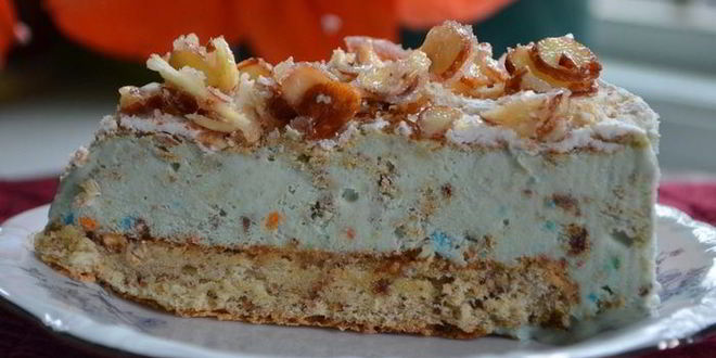 Рецепт миндального хрустящего торта-мороженого