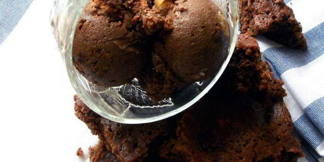 Рецепт шоколадного мороженого с брауни