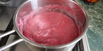 Шаг 7: мусса клюквенного с манной крупой