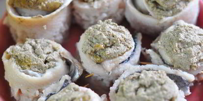 Шаг 6: рыбных рулетиков с грибным муссом