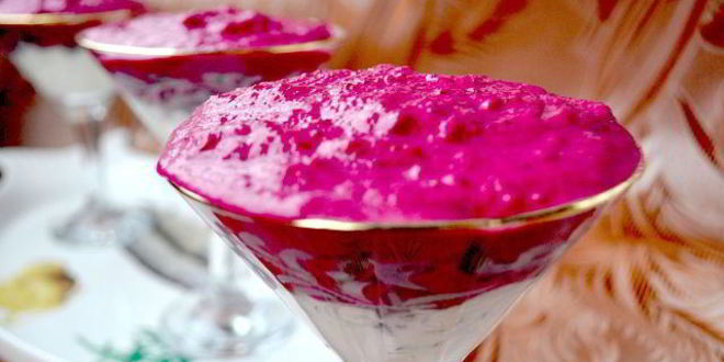 Рецепт сельди под муссом из свеклы