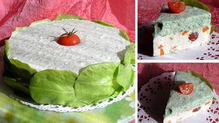 Рецепт Торта-мусса с курицей, шпинатом и черри