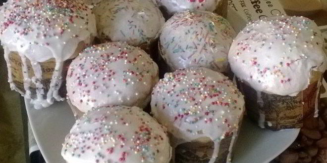 Рецепт Кулича с грецким орехом и изюмом