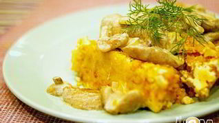 Рецепт Суфле из овощей под маслятами в сметане