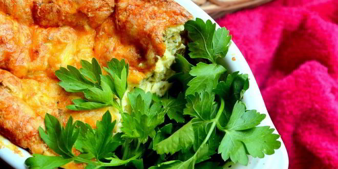 Рецепт творожно-картофельного суфле с кинзой