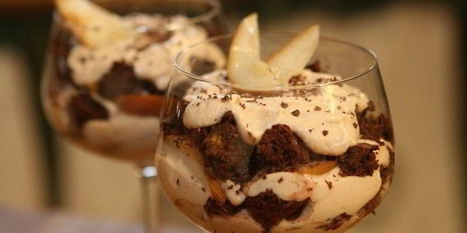 Рецепт шоколадного тирамису с грушей