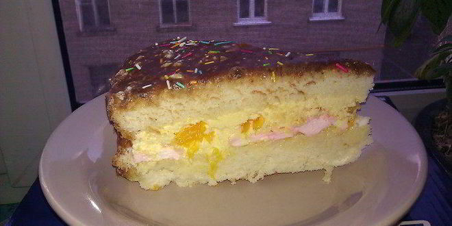 Рецепт Зефирно-апельсинового торт