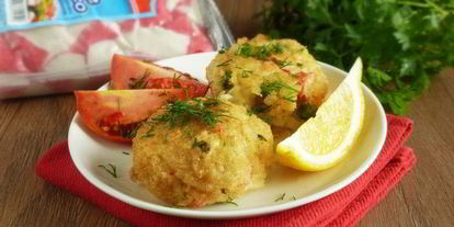 Шаг 7: аранчинь с горошкома и крабовыма мясома