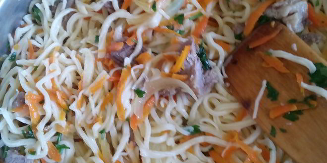 Рецепт домашней лапши с мясом