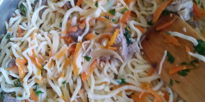 Шаг 3: домашней лапши с мясом