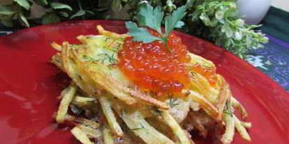 Шаг 7: драников с красной икрой