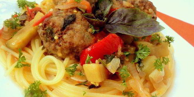 Рецепт фрикаделек с базиликом и овощами