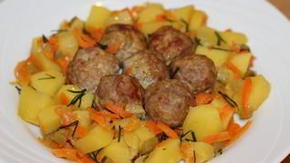 Рецепт Фрикаделек с картофелем в горшочках