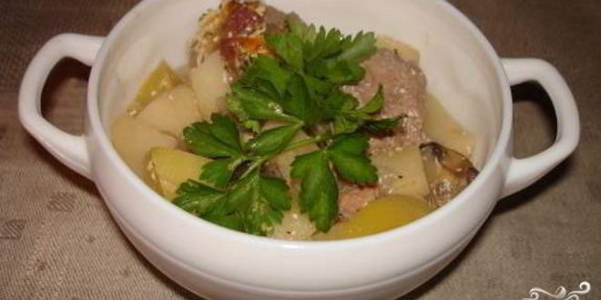 Рецепт картофеля с фрикадельками
