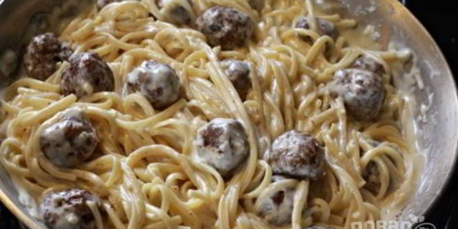 Рецепт макарон с фрикадельками