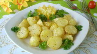 Рецепт Картофеля кусочками в духовке