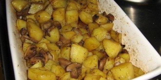 Рецепт картофеля с грибами в духовке