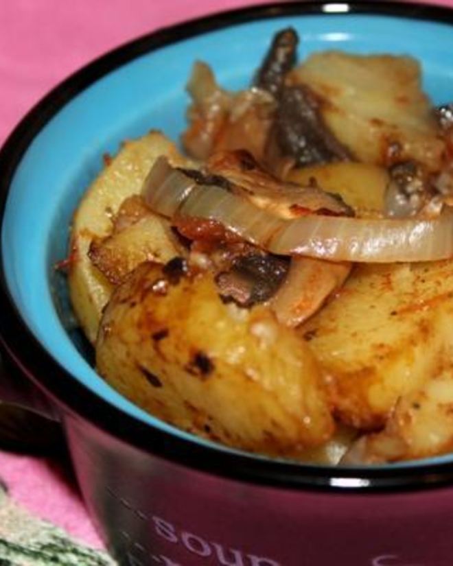 Рецепт картофеля с грибами в рукаве