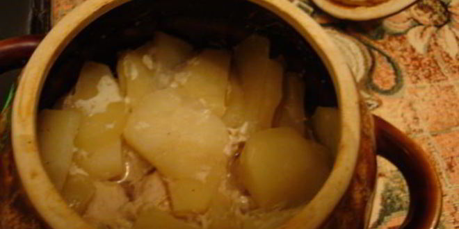 Рецепт Картофеля с индейкой в горшочках
