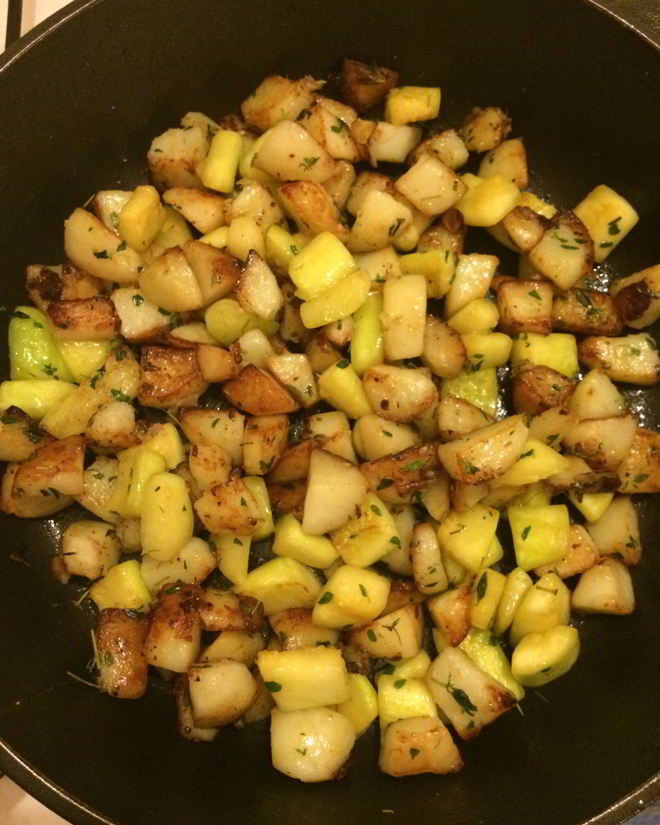 Рецепт картофеля с цукини и тимьяном