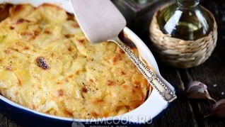 Рецепт Картошки с фаршем, сыром и майонезом в духовке