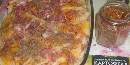 Шаг 2: пряного картофеля с беконом