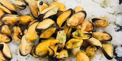 Шаг 1: риса с голубым сыром и мидиями