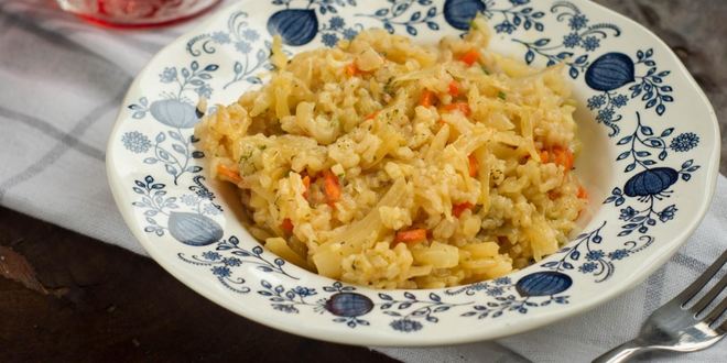 Рецепт риса с капустой в духовке