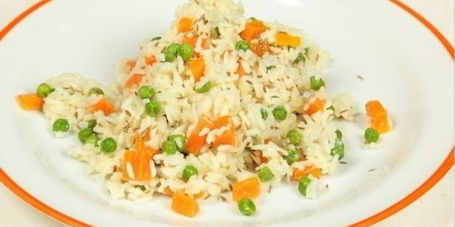 Рецепт риса с морковью и горошком