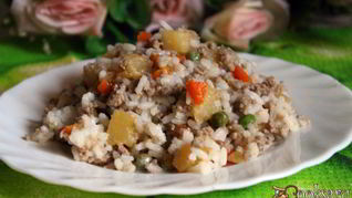 Рецепт Риса с овощами и мясным фаршем