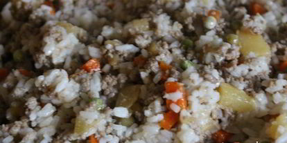 Шаг 6: риса с овощами и мясныма фаршема