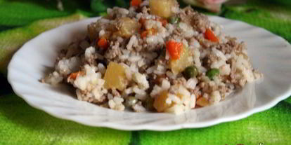 Шаг 7: риса с овощами и мясныма фаршема