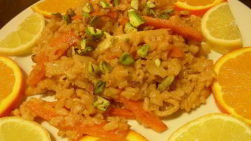 Рецепт Риса с цитрусовыми и фисташками по-индийски
