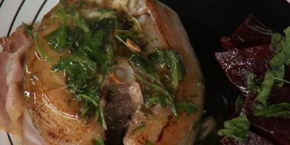 Шаг 7: скордальи с жареной треской