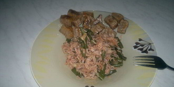 Рецепт Тайского риса с мятой и мраморная говядина