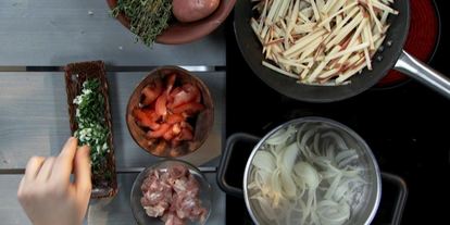 Шаг 1: томленого картофеля с курицей