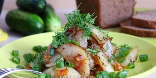 Рецепт жареной картошки с луком на сковороде